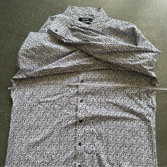 Murano Slim Fit Spred Collar Stretch Floral Mena Dress Shirt - Picture 5 of 10